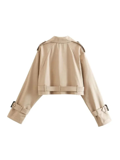 Belt Cropped Trench Coat