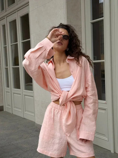 Lapel Long Summer Set