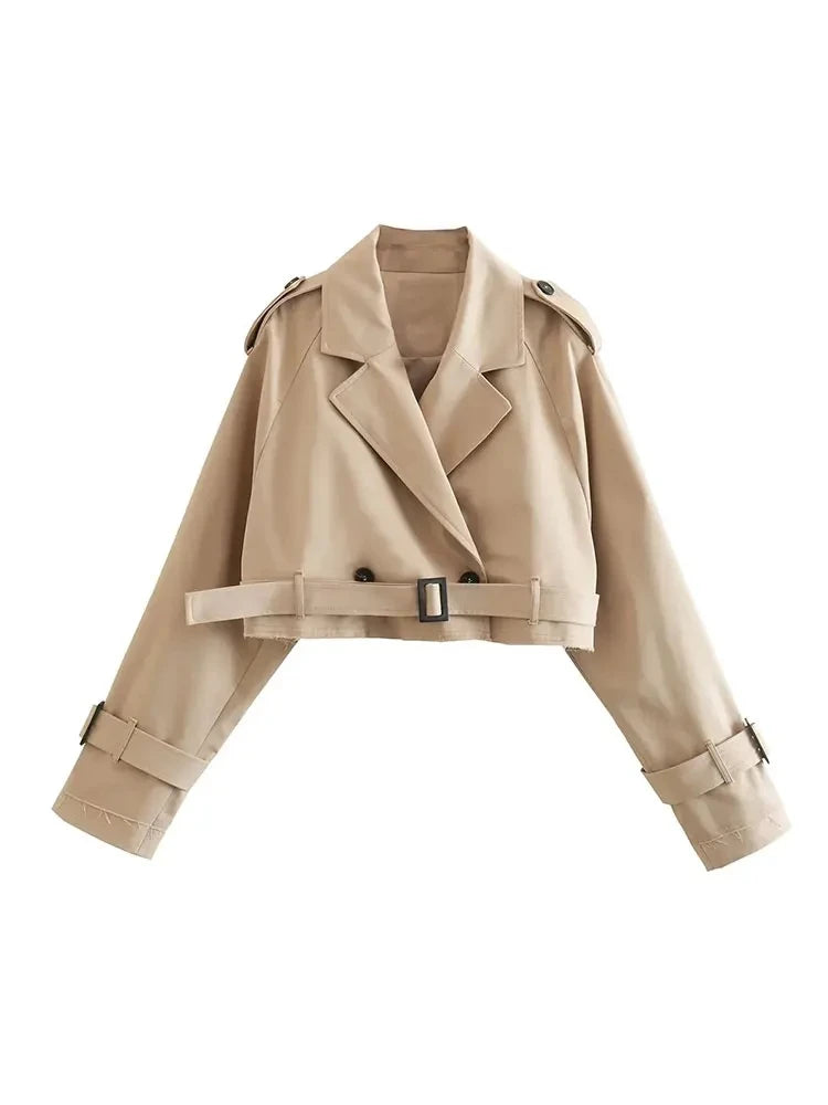 Belt Cropped Trench Coat
