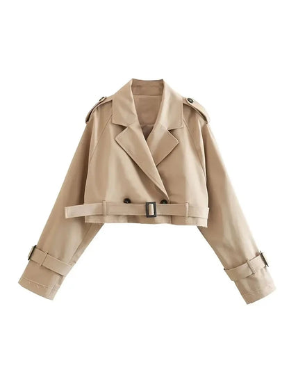 Belt Cropped Trench Coat