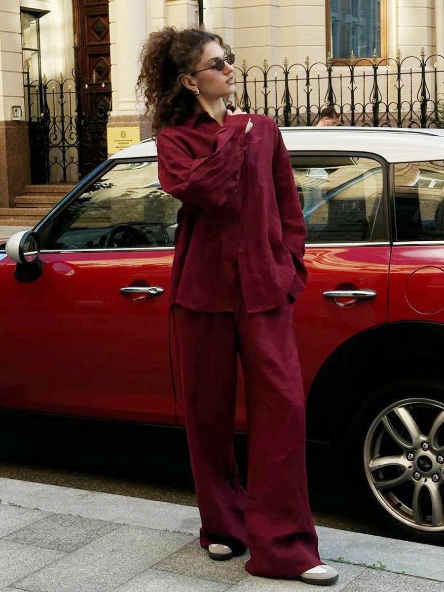 Lapel Long Summer Set