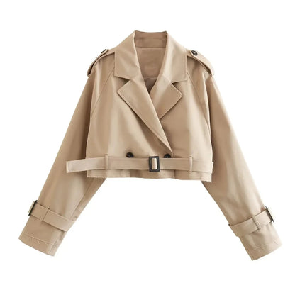 Belt Cropped Trench Coat