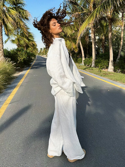 Lapel Long Summer Set