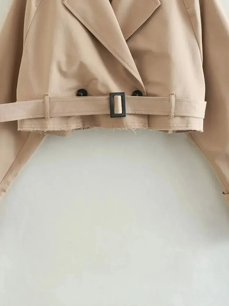 Belt Cropped Trench Coat