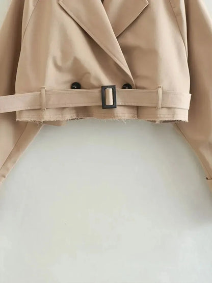 Belt Cropped Trench Coat