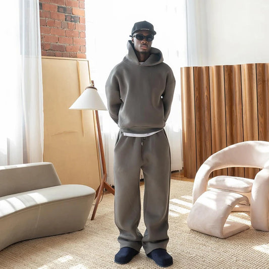 Essential Oversized Tracksuit - Stone Grey